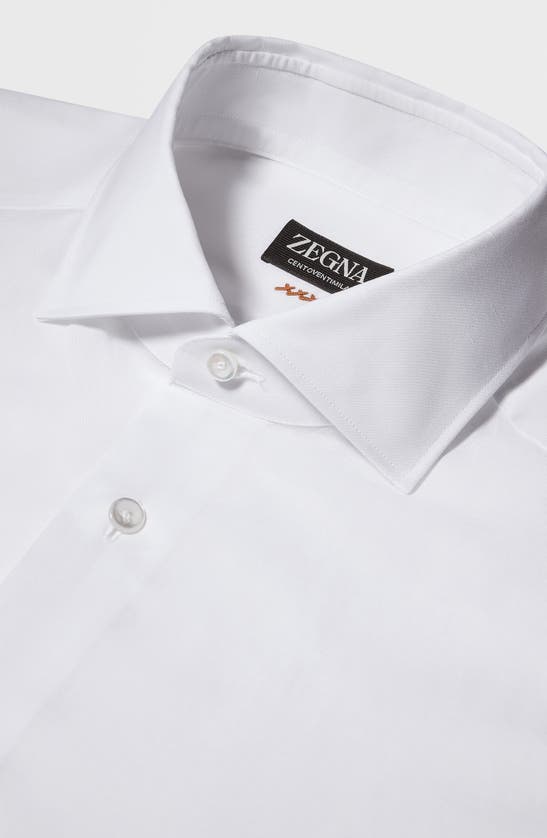 Shop Zegna Couture Cotton & Linen Button-up Shirt In White