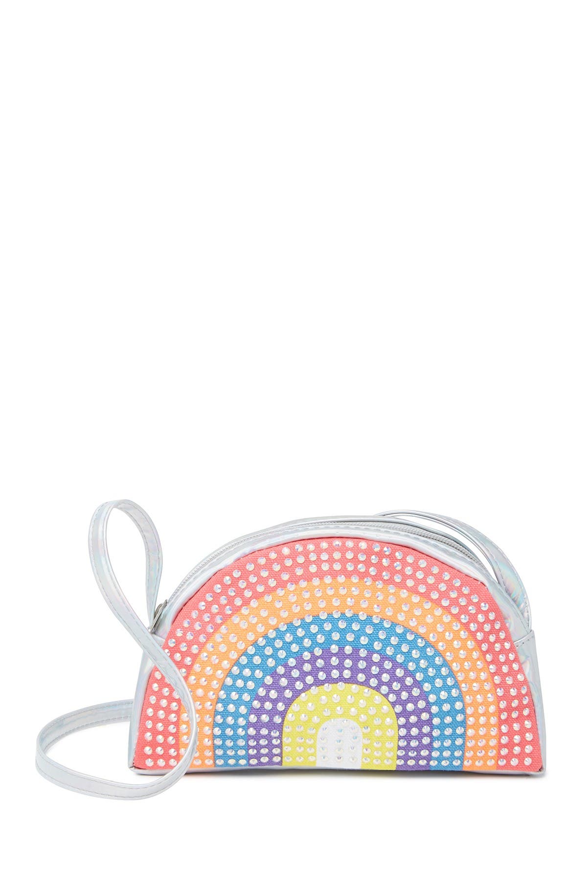 Capelli Of New York Kids' Rainbow Rhinestone Detailed Bag In Silver Combo
