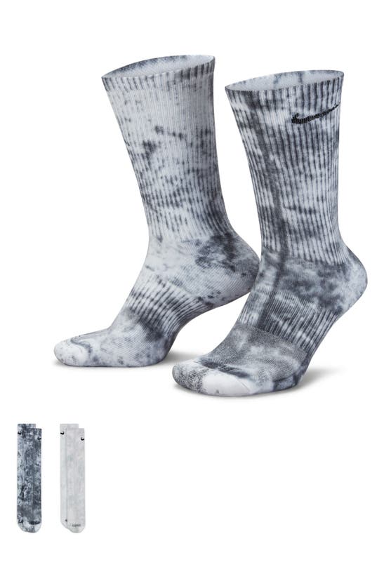 Nike Dri-fit 2-pack Assorted Everyday Plus Athletic Socks In Grey Multi-color