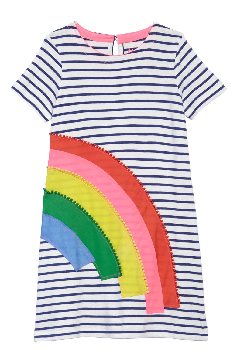 Mini Boden Rainbow Appliqué T-Shirt Dress (Toddler Girls, Little Girls ...