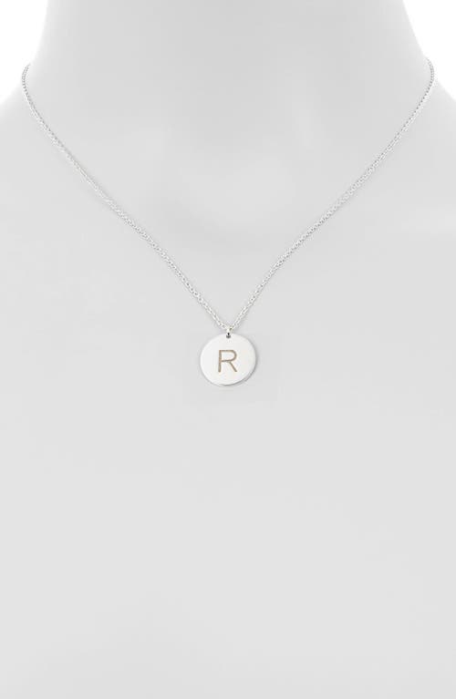 Meshmerise Initial Disc Pendant Necklace In White-r