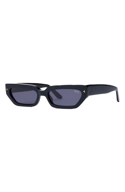 Shop Dezi Lil Switch 55mm Rectangular Sunglasses In Black/dark Smoke