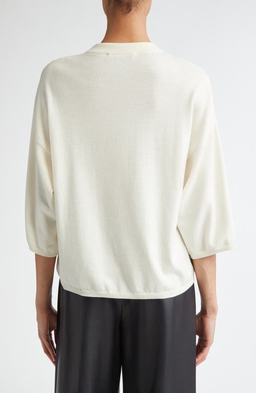 Shop Fforme Quincy Oversize Fine Gauge Wool Top In Cream