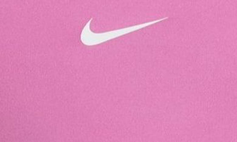 Shop Nike Kids' Dri-fit Racerback Sports Bra In Playful Pink/ White