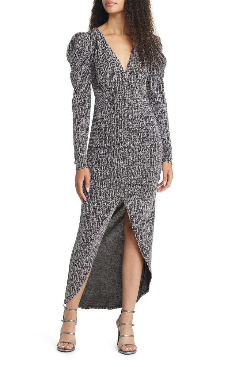 Lulus Party Glam Metallic Long Sleeve Cocktail Dress | Nordstrom