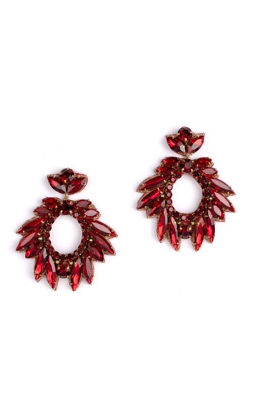 Deepa Gurnani Zienna Crystal Drop Earrings in Ruby at Nordstrom