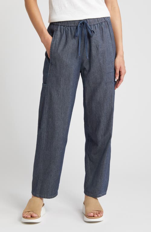 Eileen Fisher Ankle Lantern Organic Cotton Cargo Pants in Denim at Nordstrom, Size Small