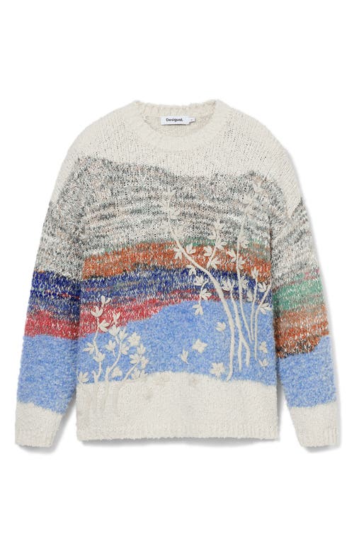 Desigual Chunky Knit Sweater In Mix