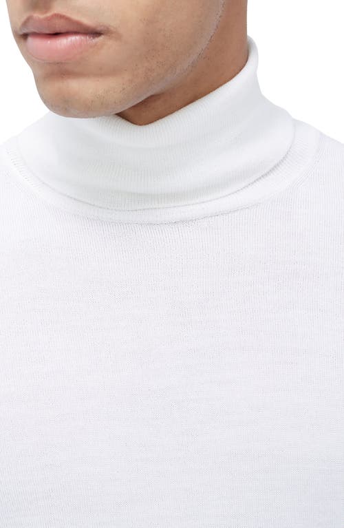 Bugatchi Sawyer Merino Wool Turtleneck Sweater In Chalk