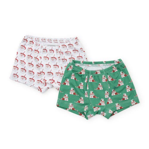 Shop Lila And Hayes James Boys' Underwear Set In Hot Cocoa/santa's Helper