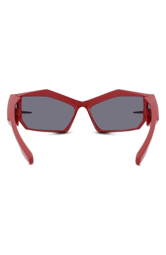 Shop Givenchy Geometric Sunglasses In Shiny Red / Smoke