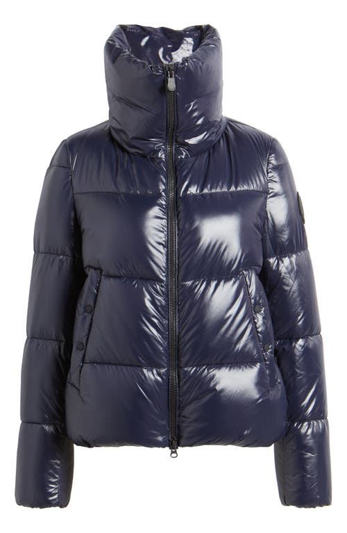 Save The Duck Isla Water Repellent Puffer Coat in Blue Black 