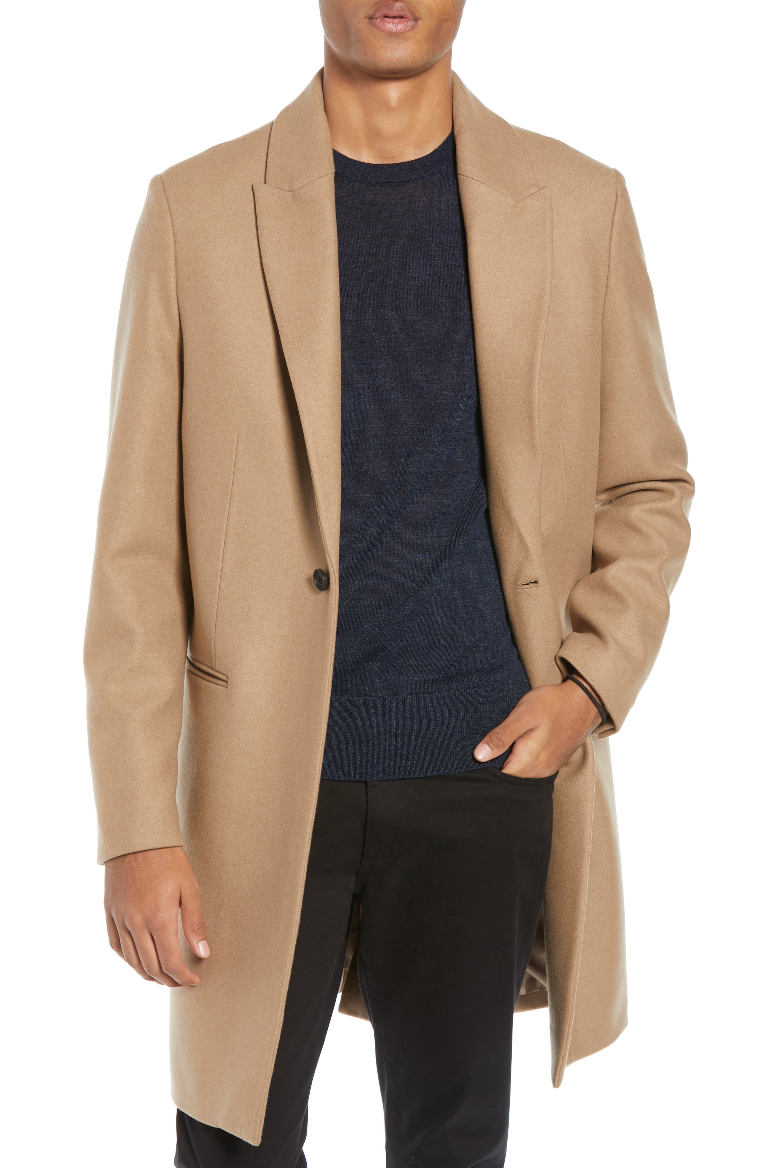 all saints camel coat