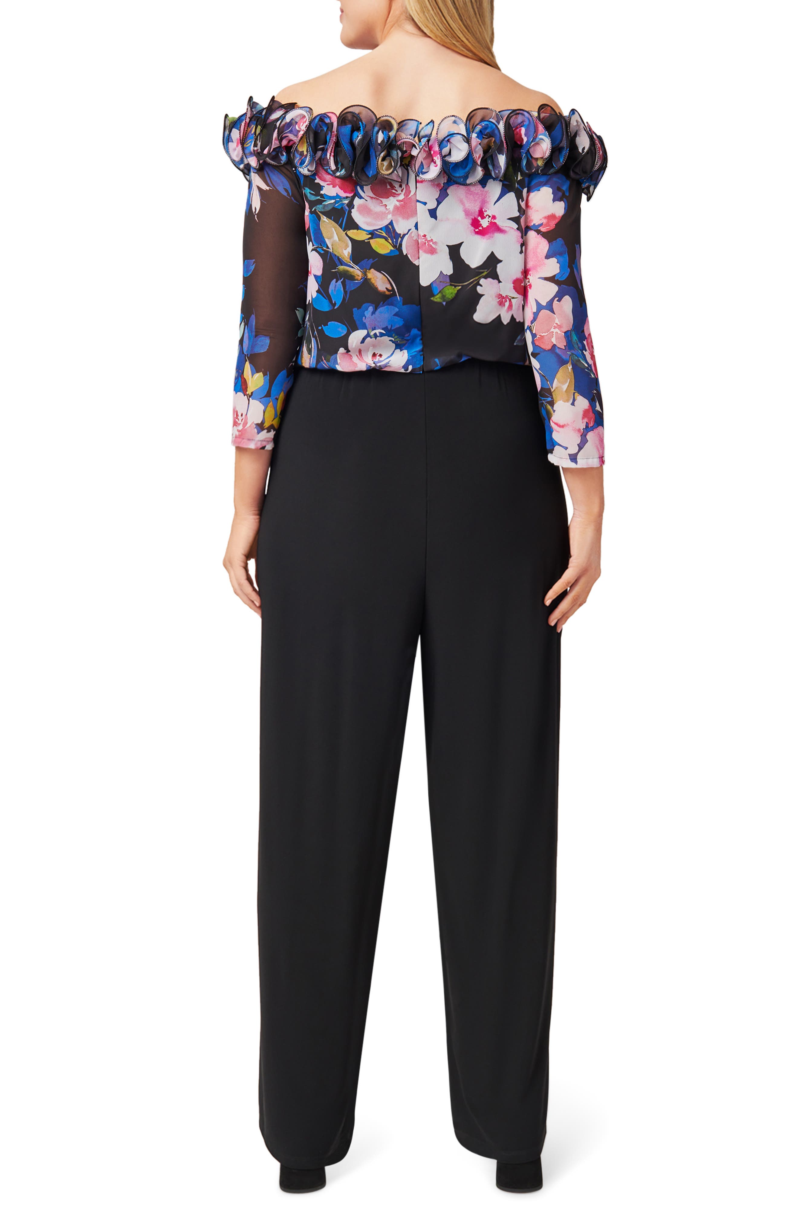 adrianna papell floral jumpsuit