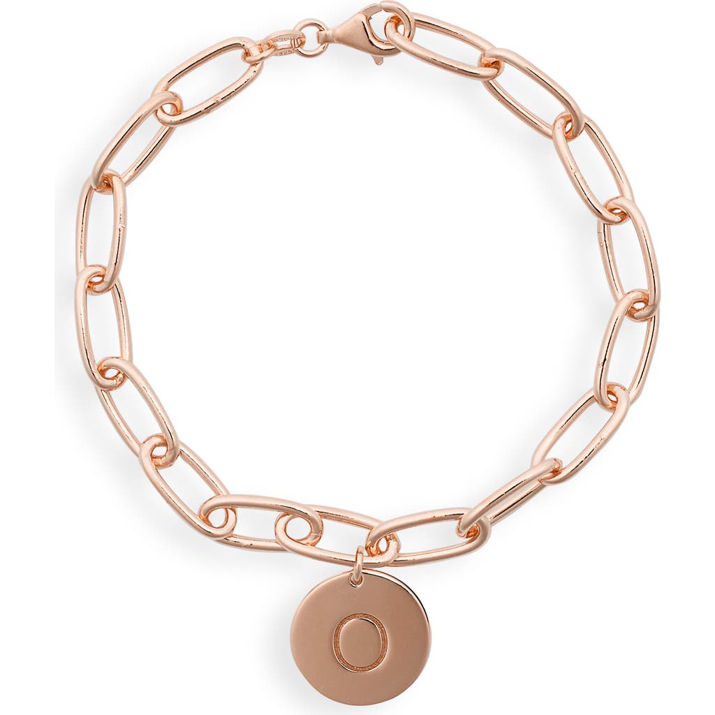 Meshmerise Initial Disc Charm Bracelet In Rose-o
