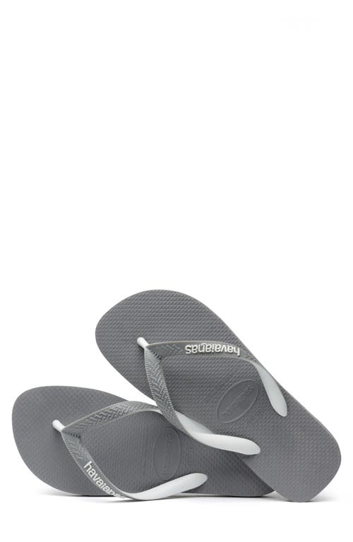 Shop Havaianas 'top Mix' Flip Flop In Steel Grey/grey