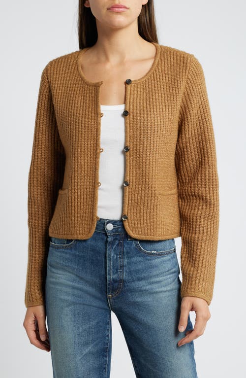 Treasure & Bond Crop Cardigan In Brown Bear