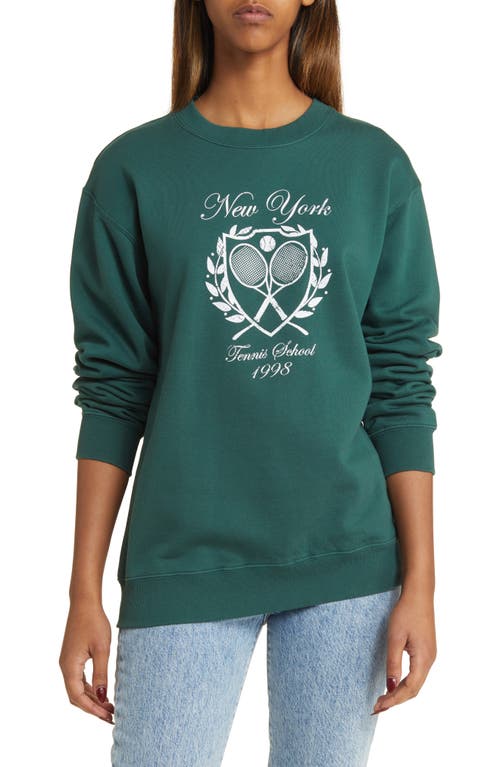 New York Fleece Cotton Blend Sweatshirt in Green