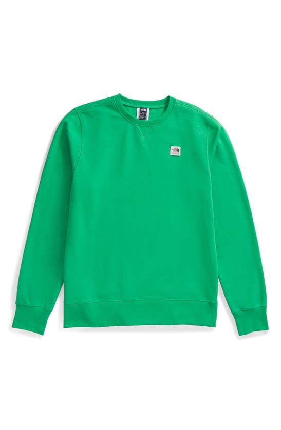 Shop The North Face Heritage Patch Crewneck Sweatshirt In Optic Emerald