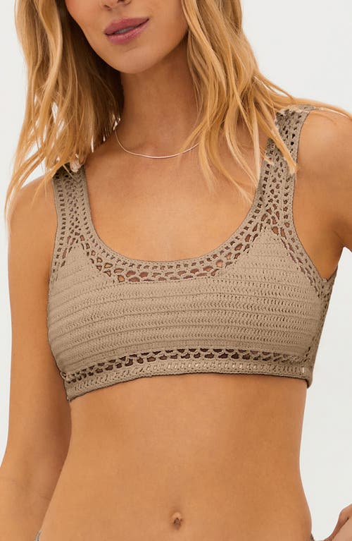 Shop Beach Riot Elliot Crochet Bikini Top In Tan