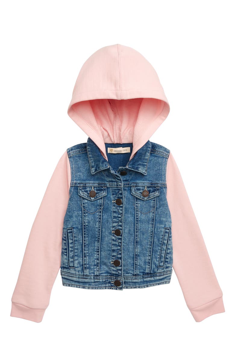 Tucker Tate Rainbow Graphic Hooded Denim Jacket Toddler Girls Little Girls Big Girls Nordstrom