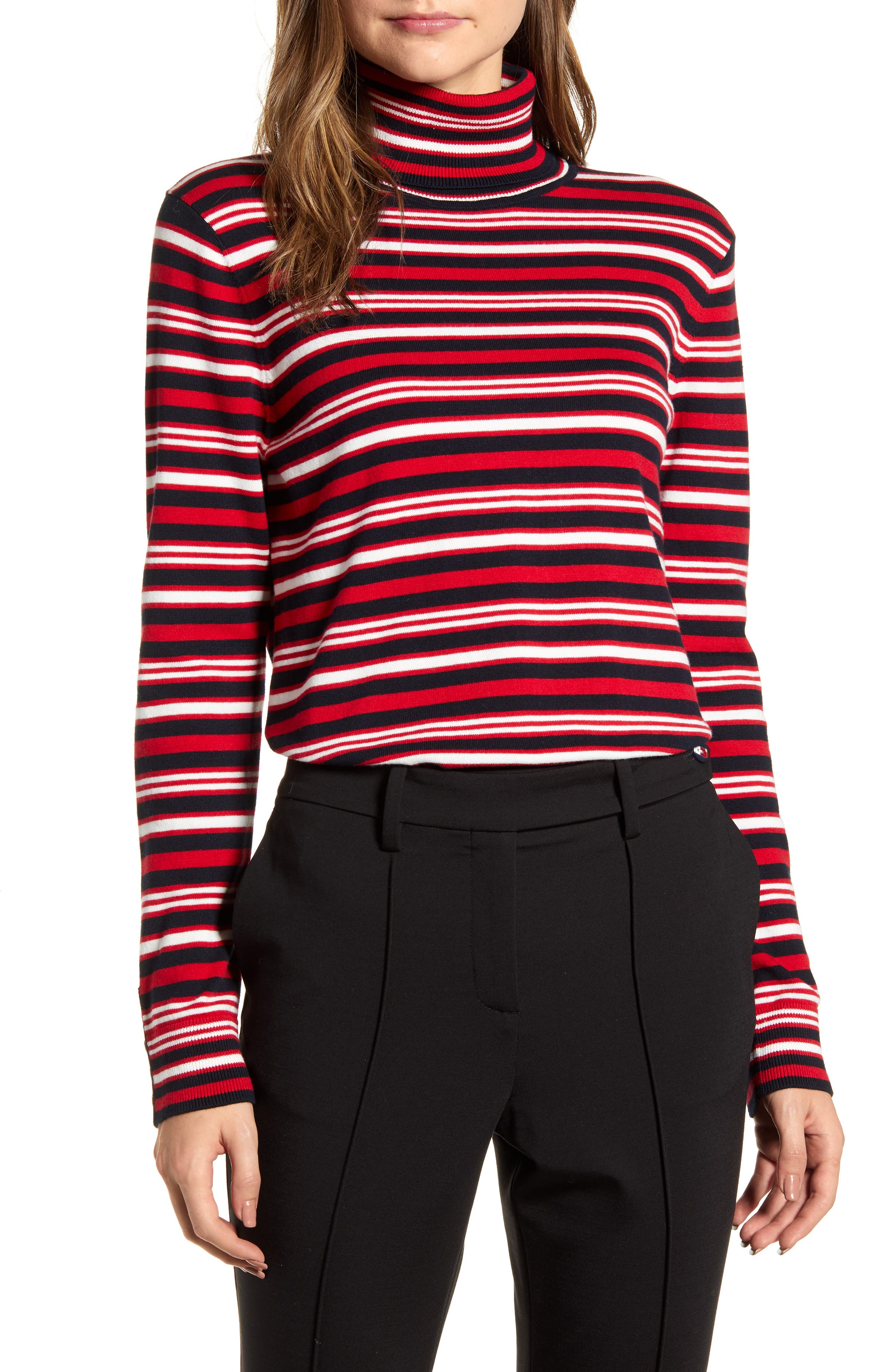 tommy hilfiger striped turtleneck