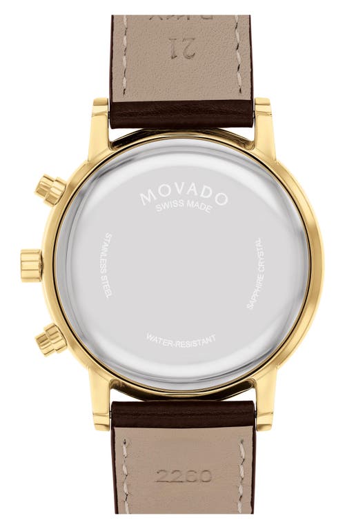 MOVADO MOVADO MUSEUM CLASSIC CHRONOGRAPH LEATHER STRAP WATCH, 42MM 