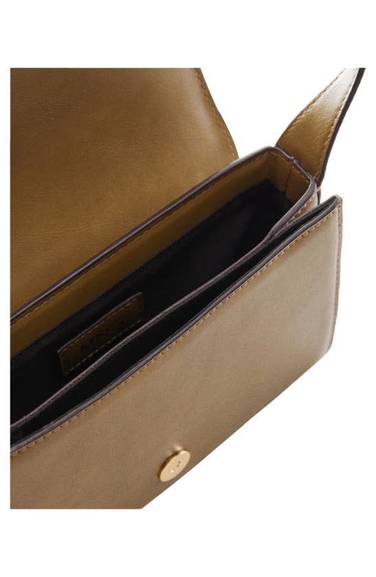 Shop Mango Faux Leather Flap Shoulder Bag In Khaki