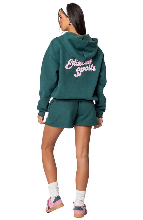 Shop Edikted So Sporty Sweat Shorts In Green