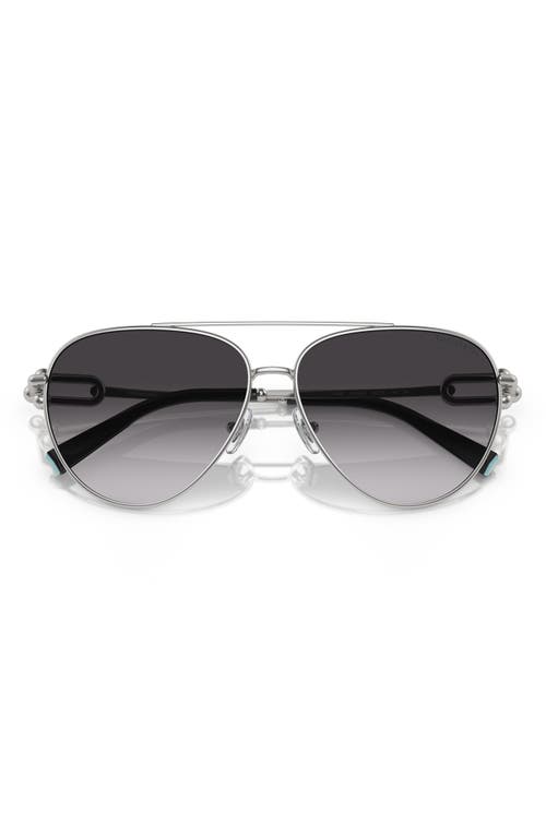 Shop Tiffany & Co . 59mm Gradient Pilot Sunglasses In Grey Flash