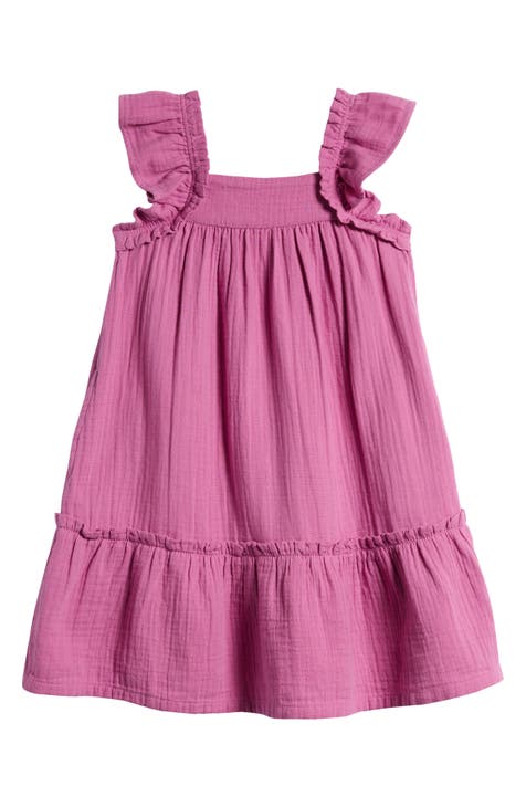 Kids' Flutter Sleeve Tiered Dress (Little Kid & Big Kid)