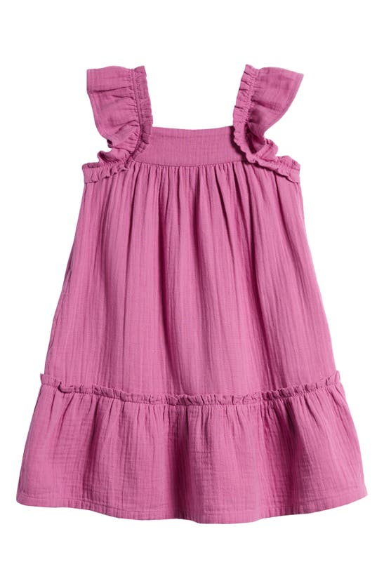 Shop Tucker + Tate Kids' Flutter Sleeve Tiered Dress In Pink Bodacious