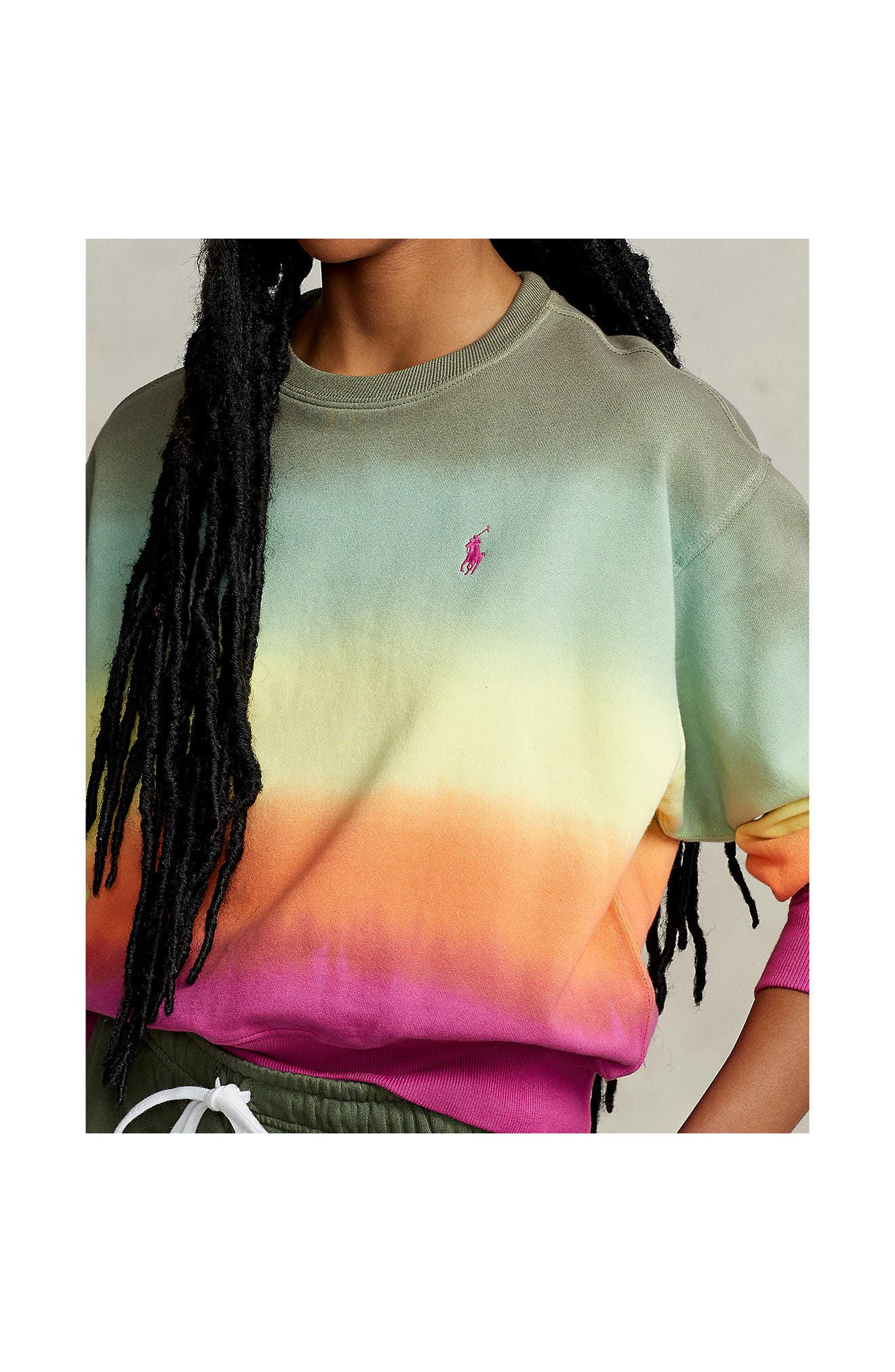 polo ralph lauren french terry ombre logo sweatshirt