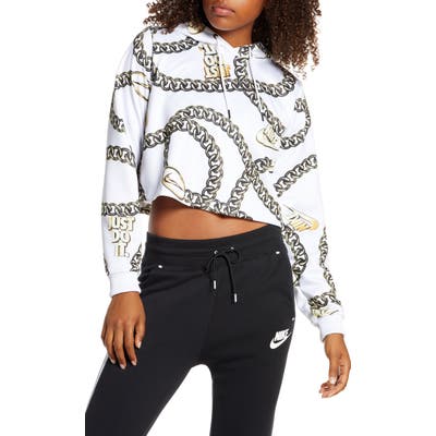 Nike Sportswear Icon Clash Chain Print Crop Hoodie