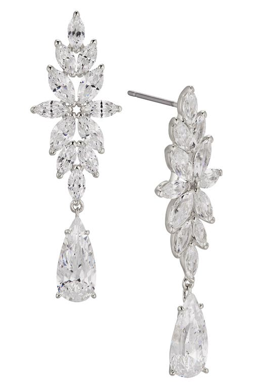 Shop Nadri Midsommer Cubic Zirconia Drop Earrings In Rhodium