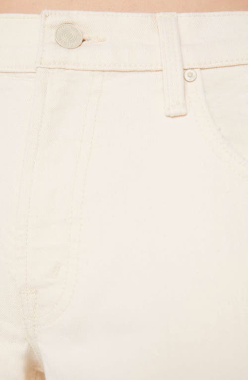 Mother The Down Low Spinner Heel Ripped Low Rise Wide Leg Jeans In Natural Acts