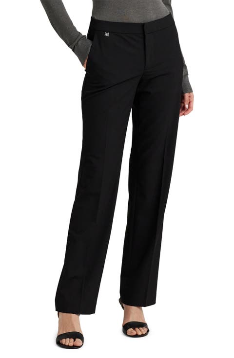 パンツ RALPH LAUREN Women Straight Pants 200970173 001 Black Straight-Leg Satin Pant | Ralph Lauren