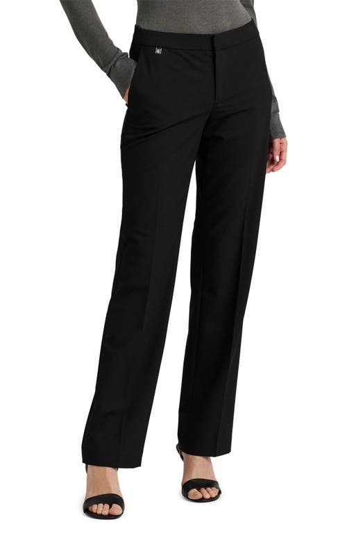 Shop Ralph Lauren Lauren Straight Leg Pants In Black