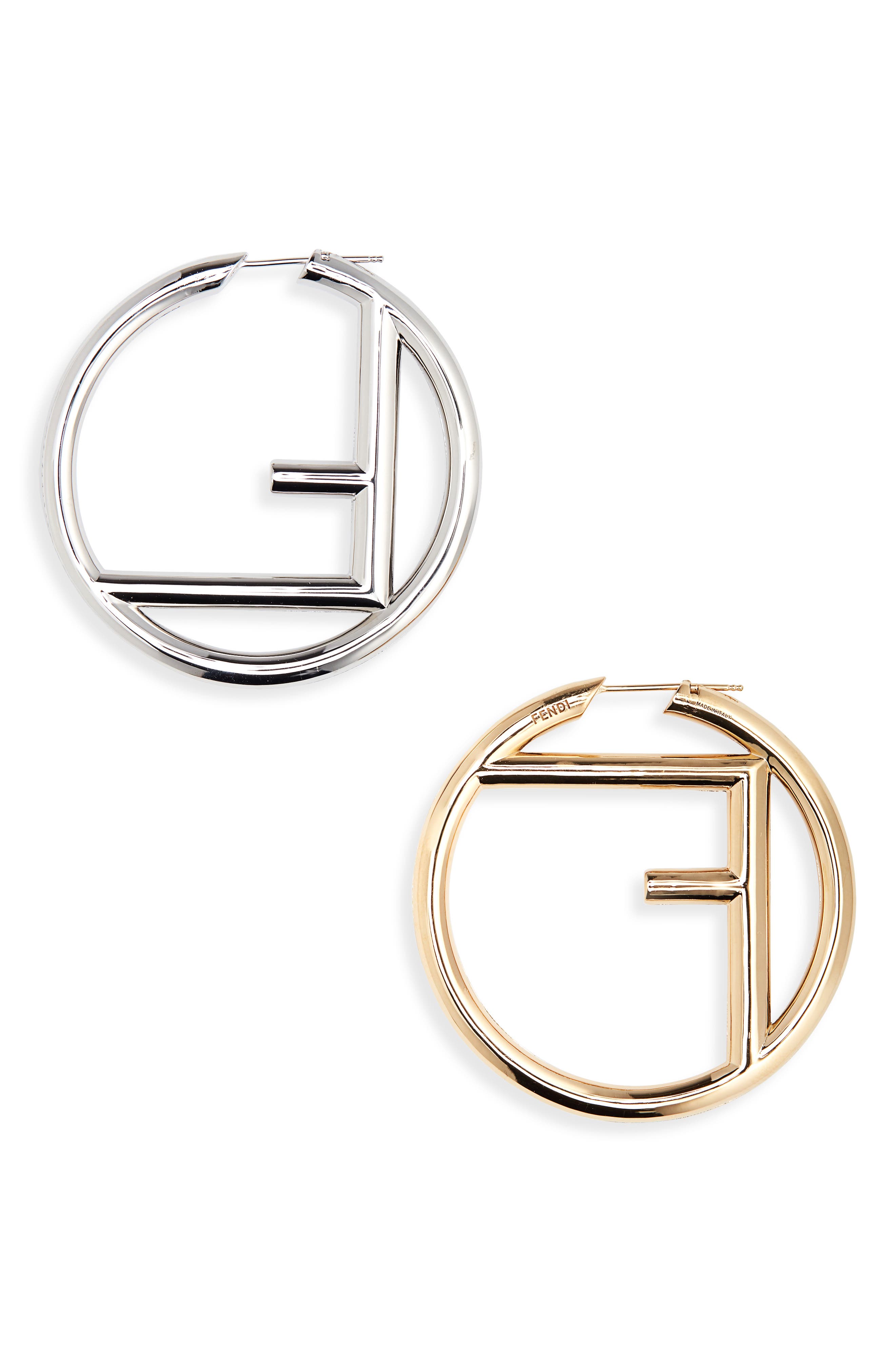 fendi logo earrings