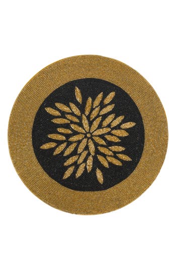 Tiramisu Beaded Placemat In Black/gold