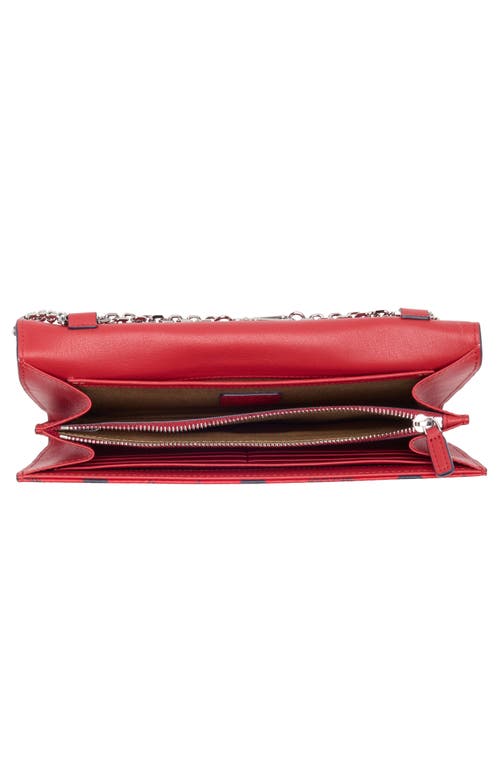 Mcm Tracy Visetos Wallet On A Chain In Candy Red