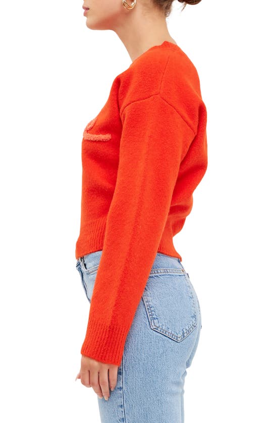 Shop Endless Rose Love Chenille Sweater In Orange