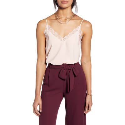 Halogen Lace Trim Camisole, Pink