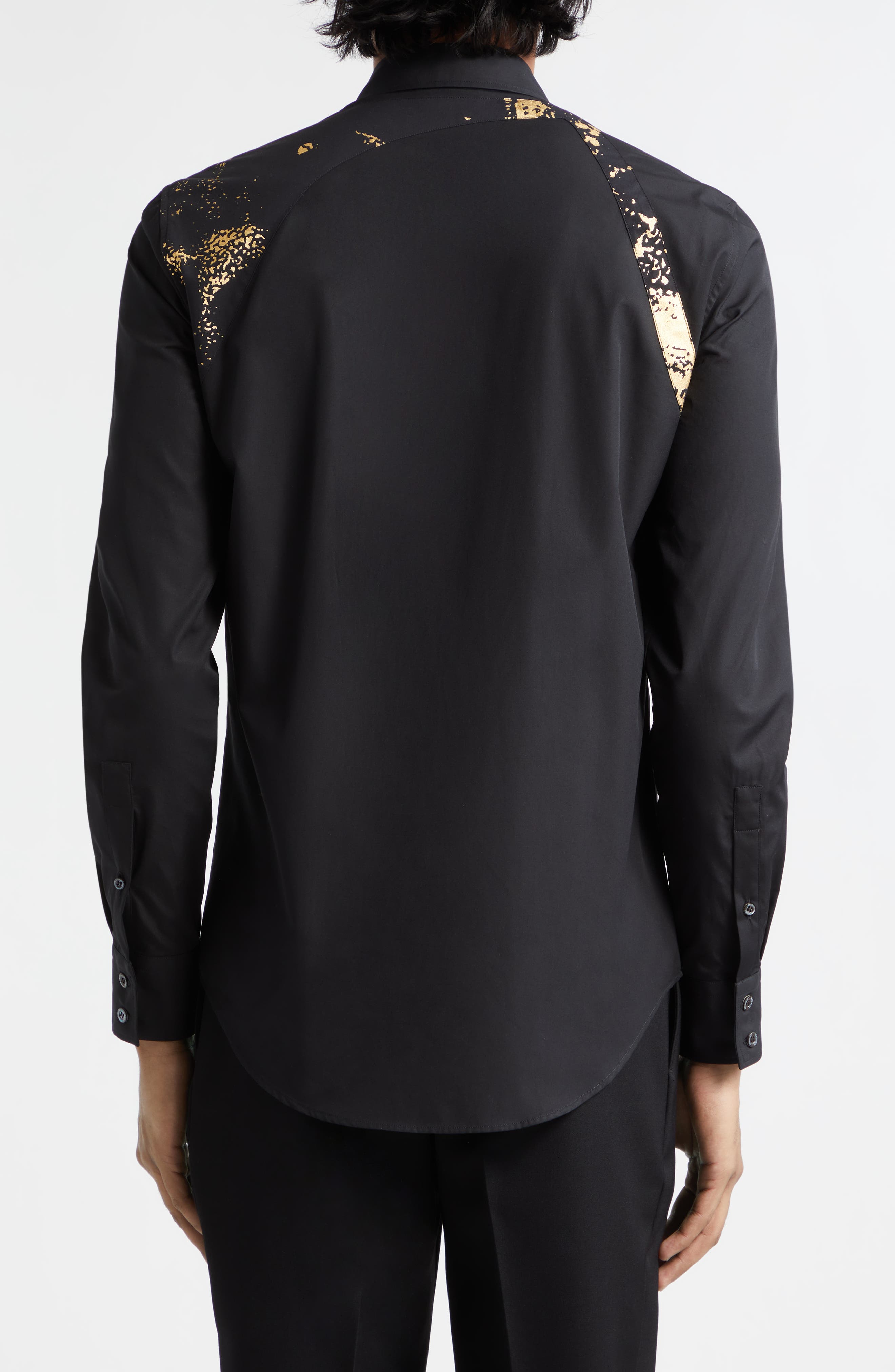 Alexander McQueen Harness Fold Print Cotton Poplin Button-Up Shirt |  Nordstrom