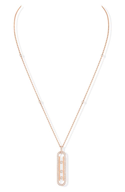 Messika Baby Move Pavé Diamond Pendant Necklace in Pink Gold at Nordstrom
