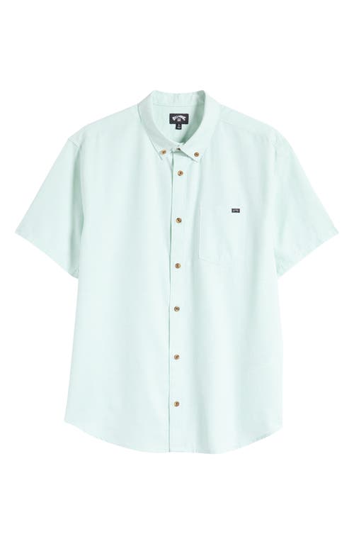 Shop Billabong All Day Solid Short Sleeve Button-down Shirt In Bermuda