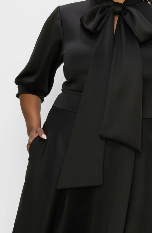 L I V D Carina Donna Fit & Flare Midi Dress In Black