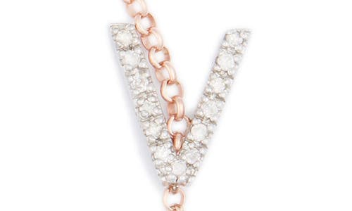 Meshmerise Diamond Initial Bezel Bracelet In Rose-v