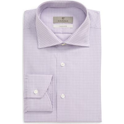 Canali Impeccabile Regular Fit Plaid Dress Shirt, Purple
