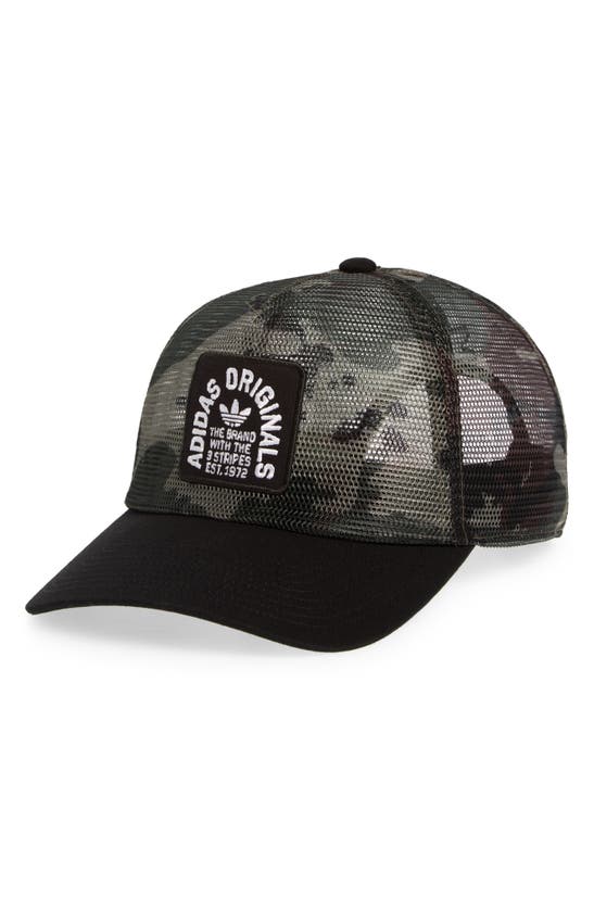 Shop Adidas Originals Worldwide Trucker Hat In Wild Pine/ Black/ White